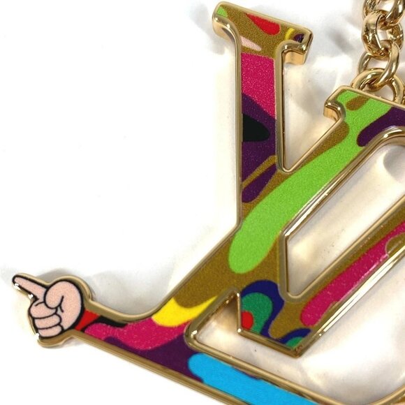 LOUIS VUITTON M02468 LV Logo Key Holder-LV Iconic Super Flat Bag Charm